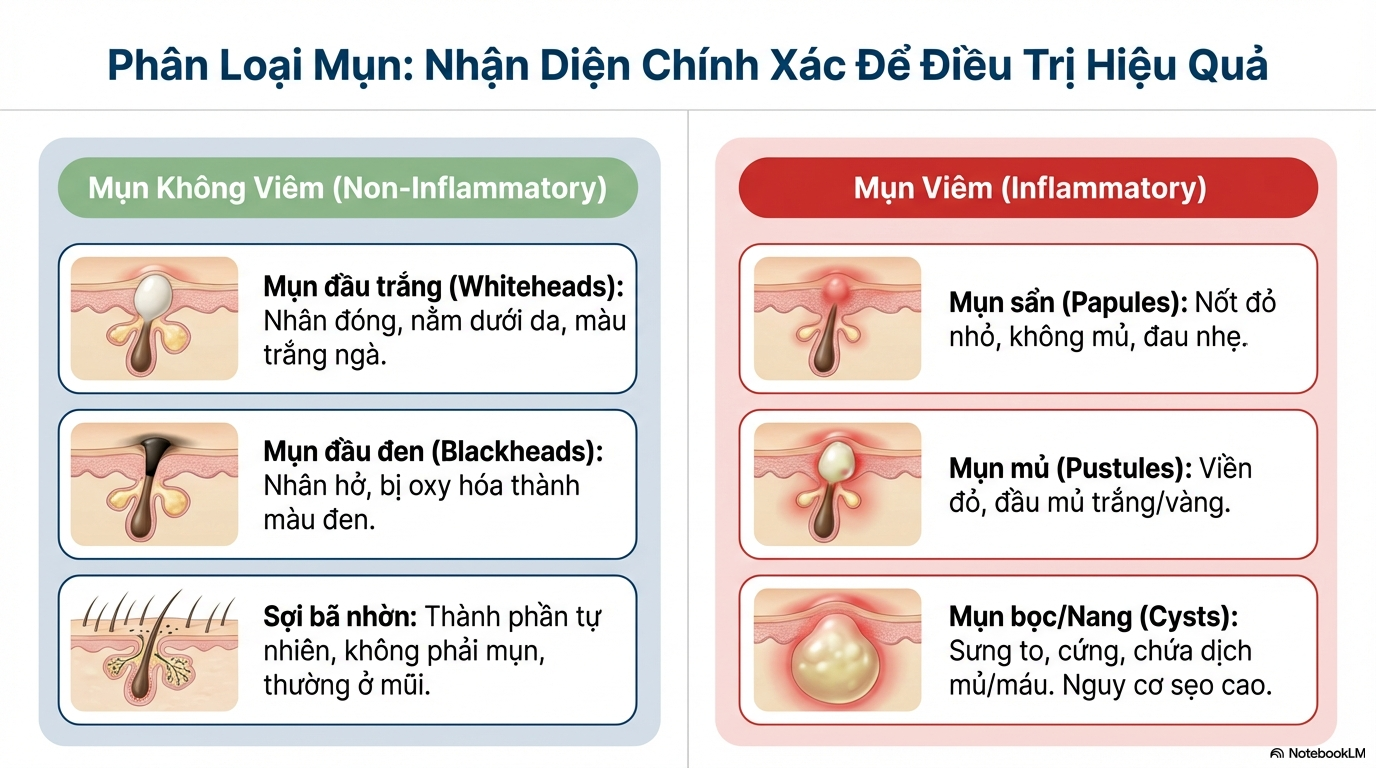 mụn trứng cá- phân loại mụn trứng cá