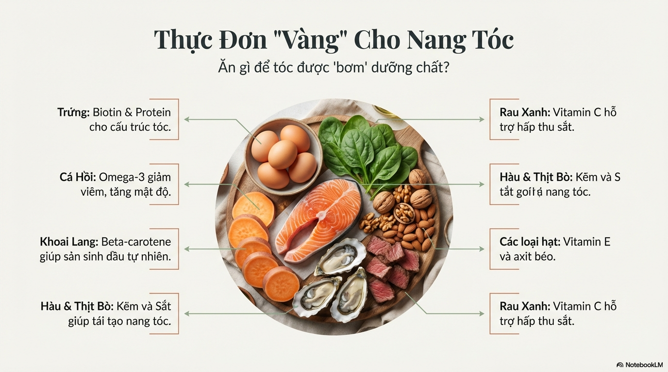 rụng tóc nên ăn gì